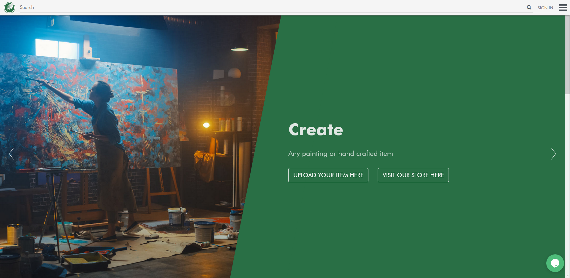Crafted Arts landing page